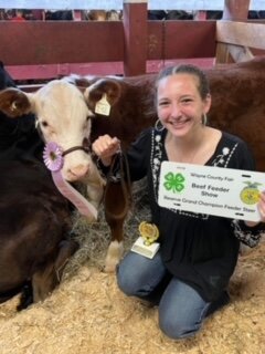 Emma Modrovsky was recognized in the beef feeder show.